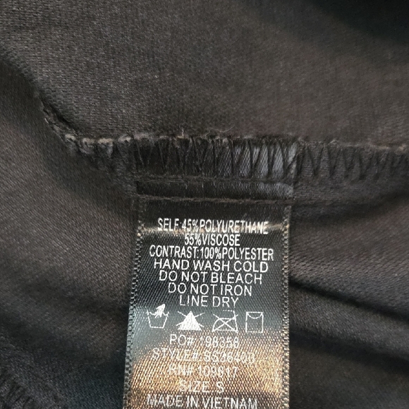 Shinestar Black Perforated Faux Leather Mini Skirt With Full Zipper Size S - Picture 4 of 10